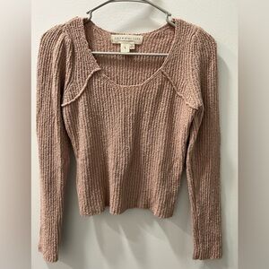 Saltwater LUXE Taupe Ribbed Knit Top